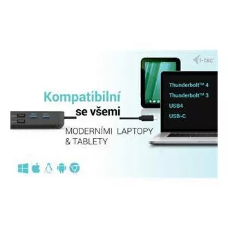 I-tec USB-C HDMI + Dual DP Docking Station with Power Delivery 100 W + i-tec Universal Charger 112 W