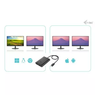 I-tec USB-C Dual 4K/60Hz (single 8K/30Hz) HDMI Video Adapter I-tec USB-C Dual 4K/60Hz (single 8K/30Hz) HDMI Video Adapter