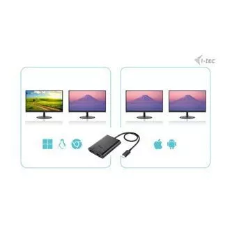 I-tec USB-C Dual 4K/60Hz (single 8K/30Hz) HDMI Video Adapter I-tec USB-C Dual 4K/60Hz (single 8K/30Hz) HDMI Video Adapter