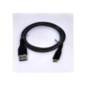 Crono kabel USB 2.0/ USB A samec - microUSB samec, 1,0m, černý premium