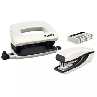 LEITZ Set mini sešívačky a děrovačky WOW, perleťová bílá