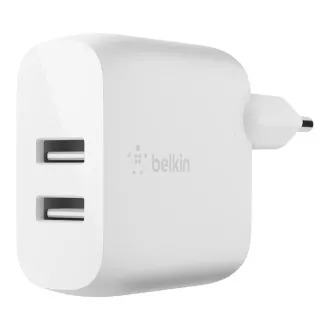 Belkin BOOST CHARGE™ Duální 24W USB-A nástěnná nabíječka, bílá Belkin BOOST CHARGE™ Duální 24W USB-A nástěnná nabíječka, bílá
