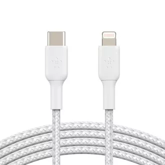 Belkin BOOST CHARGE™ Lightning/USB-C kabel, 2m, bílý - odolný
