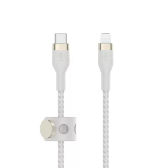 Belkin BOOST CHARGE™ Lightning/USB-C kabel, 3m, bílý - odolný PRO Flex Belkin BOOST CHARGE™ Lightning/USB-C kabel, 3m, bílý - odolný PRO Flex