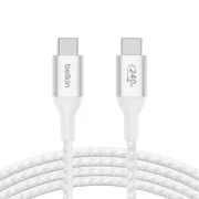 Belkin BOOST CHARGE™ USB-C/USB-C kabel 240W, 2m, bílý - odolný