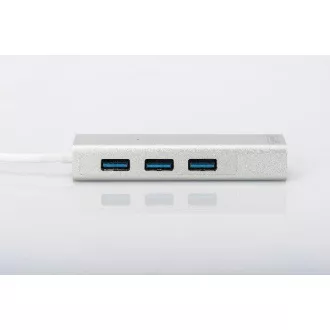 DIGITUS USB 3.0 HUB, 3 porty a Gigabit LAN adaptér 3xUSB A / F, 1xUSB A / M, 1xRJ45 LAN, Win / Mac OS DIGITUS USB 3.0 HUB, 3 porty a Gigabit LAN adaptér 3xUSB A / F, 1xUSB A / M, 1xRJ45 LAN, Win / Mac OS