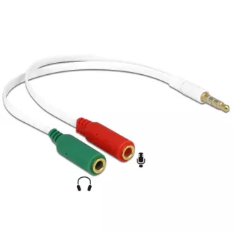 Delock adaptér sluchátek 1 x 3.5 mm 4 pin Stereo jack samec > 2 x 3.5 mm 3 pin Stereo jack samice (iPhone)