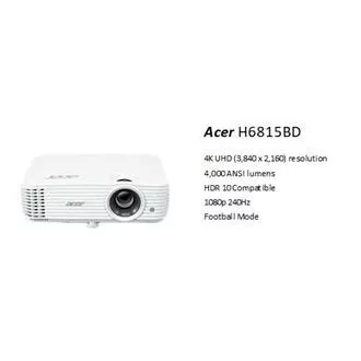 Acer H6815BD DLP/4K UHD 3840x2160/4000 ANSI lm/10 000:1/2xHDMI /repro 1x3W/2,9 Kg Acer H6815BD DLP/4K UHD 3840x2160/4000 ANSI lm/10 000:1/2xHDMI /repro 1x3W/2,9 Kg