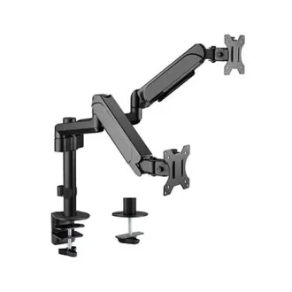 GEMBIRD Držák 2 monitorů na stůl MA-DA2P-01, naklápěcí, až do 32" a 9kg, černý