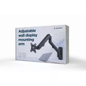 GEMBIRD Držák monitoru na stěnu MA-WA1-02, naklápěcí, až do 27" a 7kg, černý
