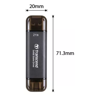Transcend ESD310C 512GB, External SSD, USB 10Gbps, Type C/A
