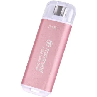 Transcend ESD300P 2TB, External SSD, USB 10Gbps, Type C, 1050MB/R, 950MB/W, růžový