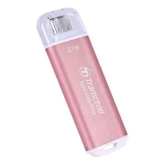 Transcend ESD300P 2TB, External SSD, USB 10Gbps, Type C, 1050MB/R, 950MB/W, růžový