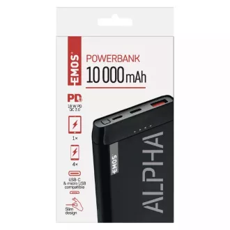 Emos Powerbank AlphaQ2 20, 20000 mAh, 22,5 W, černá