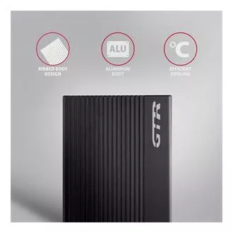 AXAGON EE25-GTR, USB-C 10Gbps - SATA 6G 2.5" RIBBED box, černý