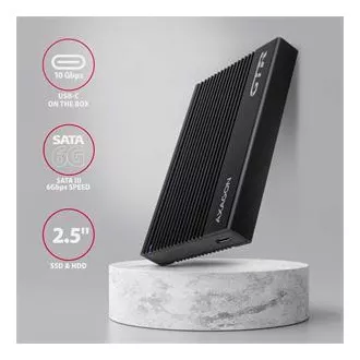 AXAGON EE25-GTR, USB-C 10Gbps - SATA 6G 2.5" RIBBED box, černý