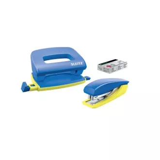 LEITZ Set mini sešívačky a děrovačky UrbanChic, modrá LEITZ Set mini sešívačky a děrovačky UrbanChic, modrá