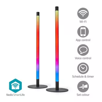 Nedis WIFILD10RGBW - Stolní Světlo| Wi-Fi | Tube | 600 lm | RGBIC / Teplé až chladné bílé | 2700 - 6500 K | 36 W | Kov
