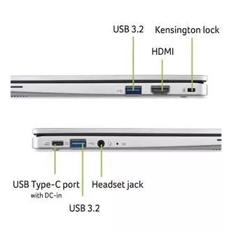 Acer Chromebook 311 (CB311-12HT-C0ND) Intel N100/4GB/128GB eMMC/11.6" HD IPS MT/Chrome/stříbrná