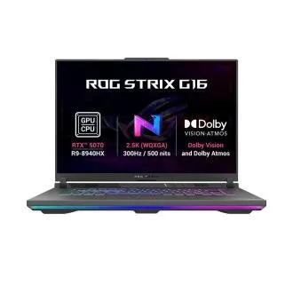 ASUS ROG Strix G16 - Ryzen 9 8940HX/32GB/1TB SSD/RTX 5070 8GB/16"/2,5K/IPS/300Hz/2y PUR/Bez OS/šedá