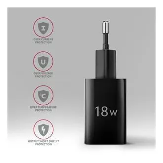 AXAGON ACU-QC18, Nabíječka do sítě 18W, 1x port USB-A, QC3.0/AFC/Apple, černá