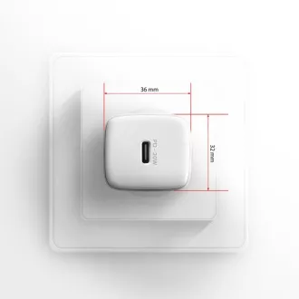 AXAGON ACU-PD20W, nabíječka do sítě 20W, 1x port USB-C, PD3.0/PPS/QC4+/AFC/Apple, bílá