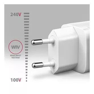 AXAGON ACU-PD20W, nabíječka do sítě 20W, 1x port USB-C, PD3.0/PPS/QC4+/AFC/Apple, bílá