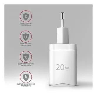 AXAGON ACU-PD20W, nabíječka do sítě 20W, 1x port USB-C, PD3.0/PPS/QC4+/AFC/Apple, bílá