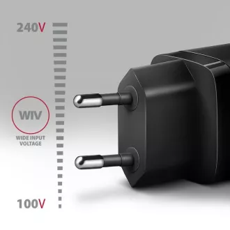 AXAGON ACU-PD30, Sil nabíječka do sítě 30W, 1x port USB-C, PD3.0/PPS/QC4+/SFC/AFC/Apple, černá