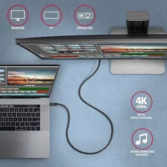 AXAGON BUCM32-CM05AB, SPEED+ kabel USB-C <-> USB-C, 0.5m, USB 20Gbps, PD 100W 5A, 4K HD, ALU, oplet, černý