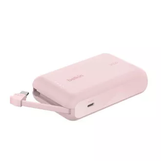 Belkin BOOST CHARGE™ USB-C Power Delivery PowerBanka s integrovaným USB-C kabelem, 10000mAh, 20W, růžová