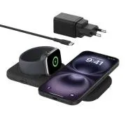 Belkin BOOST CHARGE PRO Qi2 2v1 Bezdrátová skládací cestovní podložka pro iPhone/Apple Watch/AirPods, černá