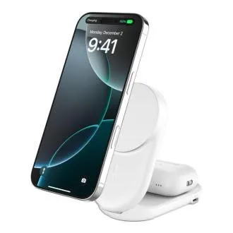 Belkin UltraCharge Qi2 25W 2v1 Magnetická skládací nabíječka pro iPhone/AirPods, s USB-C, bílá Belkin UltraCharge Qi2 25W 2v1 Magnetická skládací nabíječka pro iPhone/AirPods, s USB-C, bílá