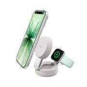 Belkin UltraCharge PRO Qi2 25W 2v1 Magnetická nabíječka pro iPhone/Apple Watch/Airpods, písečná