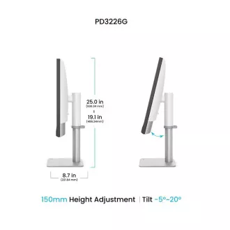 BenQ PD3226G 31,5" IPS/3840x2160/400 nits/1200:1/1ms/144Hz/HDMI/DP/2xThunderbolt/5xUSB/Repro/Pivot/Výškově nastavitelné