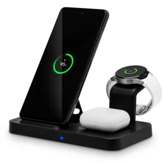 CONNECT IT MultiCharge 3v1 bezdrátová Qi nabíječka pro SAMSUNG, ČERNÁ