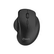 C-TECH myš WLM-14BK Dual mode, bezdrátová, ergo, BT5.0 + 2,4GHz, 1600DPI, 6 tlačítek, USB nano receiver, černá