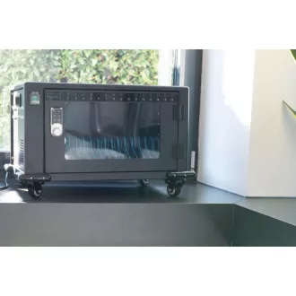 DIGITUS Nabíjecí vozík, 14", USB-C, elektronický PIN zámek,16 nabíjecích základen, ventilátor, 384 x 550 x 375 mm, černá