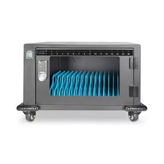 DIGITUS Nabíjecí vozík, 14", USB-C, elektronický PIN zámek,16 nabíjecích základen, ventilátor, 384 x 550 x 375 mm, černá
