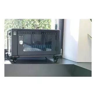 DIGITUS Nabíjecí vozík, 14", USB-C, elektronický PIN zámek,16 nabíjecích základen, ventilátor, 384 x 550 x 375 mm, černá