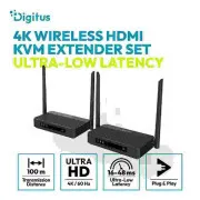 DIGITUS 4K/60Hz Wireless HDMI KVM Extender Set, 100m, black