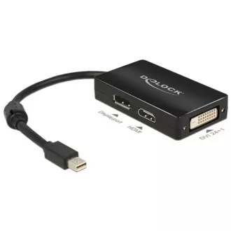 Delock Adaptér mini Displayport 1.1 samec > Displayport / HDMI / DVI samice pasivní černý Delock Adaptér mini Displayport 1.1 samec > Displayport / HDMI / DVI samice pasivní černý