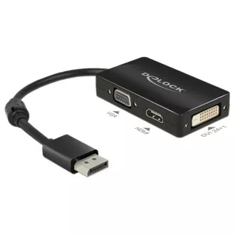 Delock Adaptér Displayport 1.1 samec > VGA / HDMI / DVI samice pasivní černý