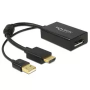 Delock adaptér HDMI-A samec > Displayport 1.2 samice černá