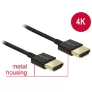 Delock Kabel High Speed HDMI s Ethernetem - HDMI-A samec > HDMI-A samec 3D 4K 1 m Slim Premium