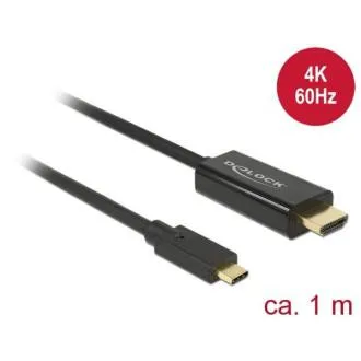 Delock Kabel USB Type-C™ samec > HDMI samec (DP Alt Mód) 4K 60 Hz 1 m černý