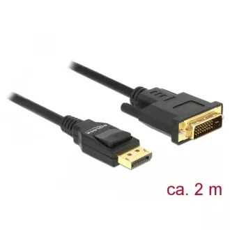 Delock Kabel Displayport 1.2 samec > DVI 24+1 samec pasivní 2 m černý