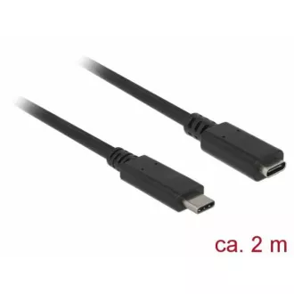 Delock Prodlužovací kabel SuperSpeed USB (USB 3.1 Gen 1) USB Type-C™ samec > port samice 3 A 2,0 m černý