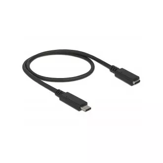 Delock Prodlužovací kabel SuperSpeed USB (USB 3.1 Gen 1) USB Type-C™ samec > port samice 3 A 0,5 m černý