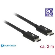 Delock Thunderbolt™ 3 (20 Gb/s) USB-C™ kabel samec > samec pasivní 2,0 m 3 A černý